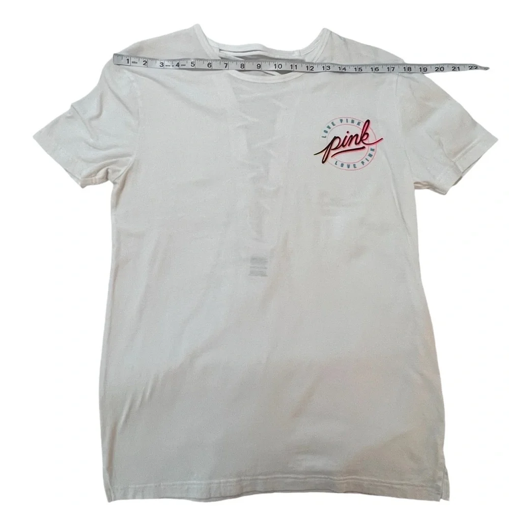 NWOT White Victoria Secret Pink XS Short Sleeve Top With Back Lacing - Picture 5 of 9